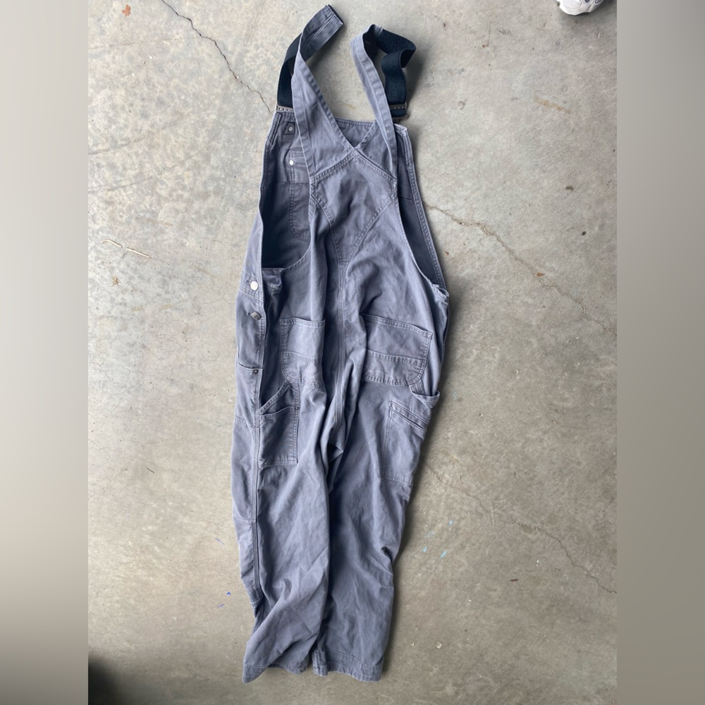 Carhartt Rugged Flex Relaxed Fit Canvas rigby Bibs Gravel gray/blue  42x34 - Picture 6 of 7